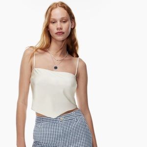 Aritzia Elektra Camisole Tank Top Blouse Shirt Light Birch
